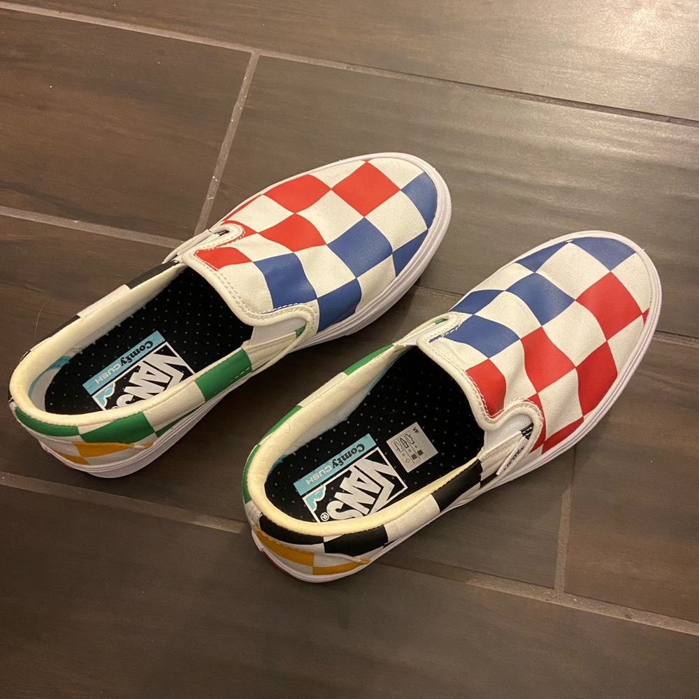 Vans ComfyCush Limited Edition Big Check Colorful Womens Sz 7 - Picture 3 of 5
